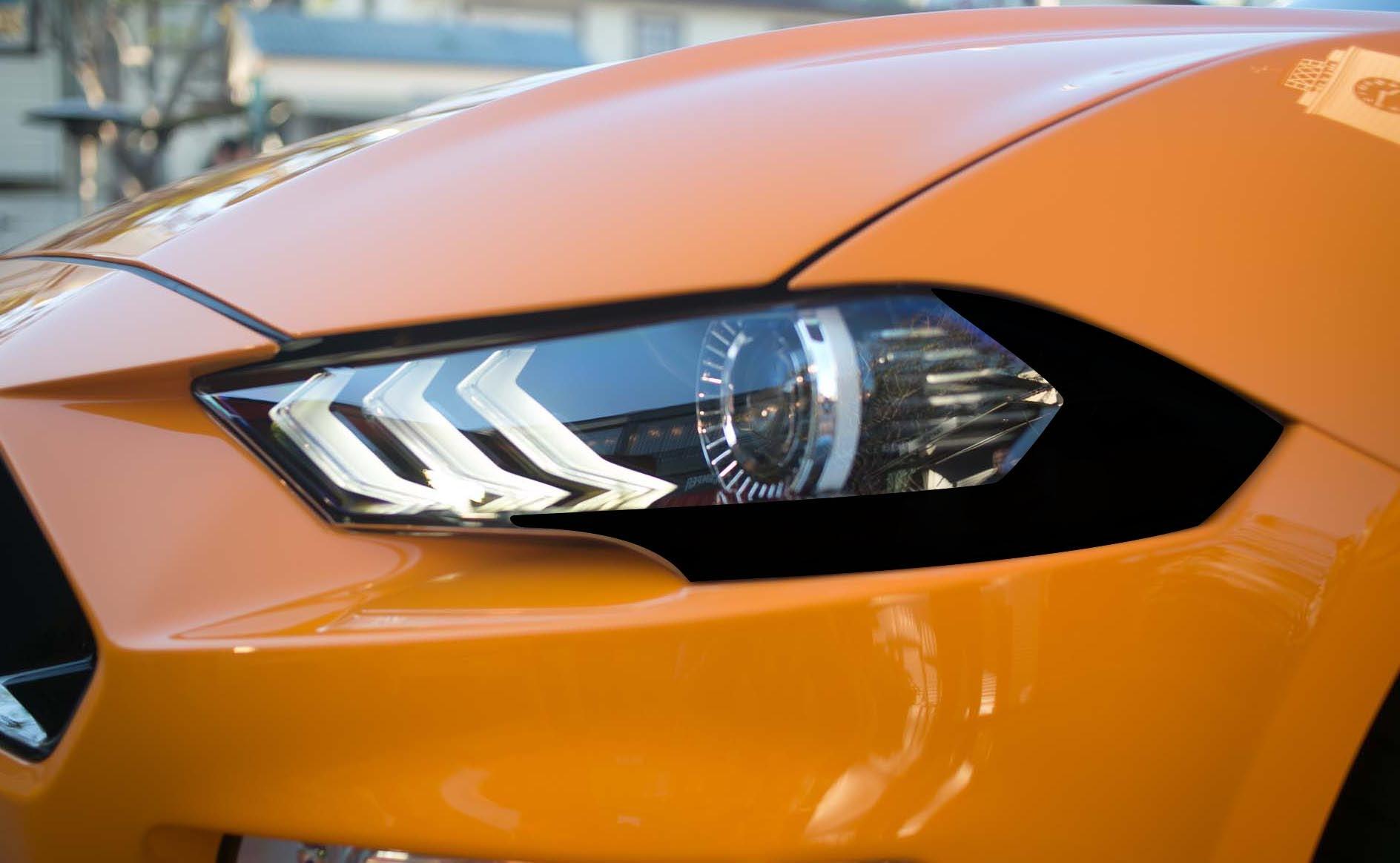Anchor Room Headlight Amber Corner Vinyl Lens Tint - Black Out (2018-2023 Mustang) - 18FM_HAC_G