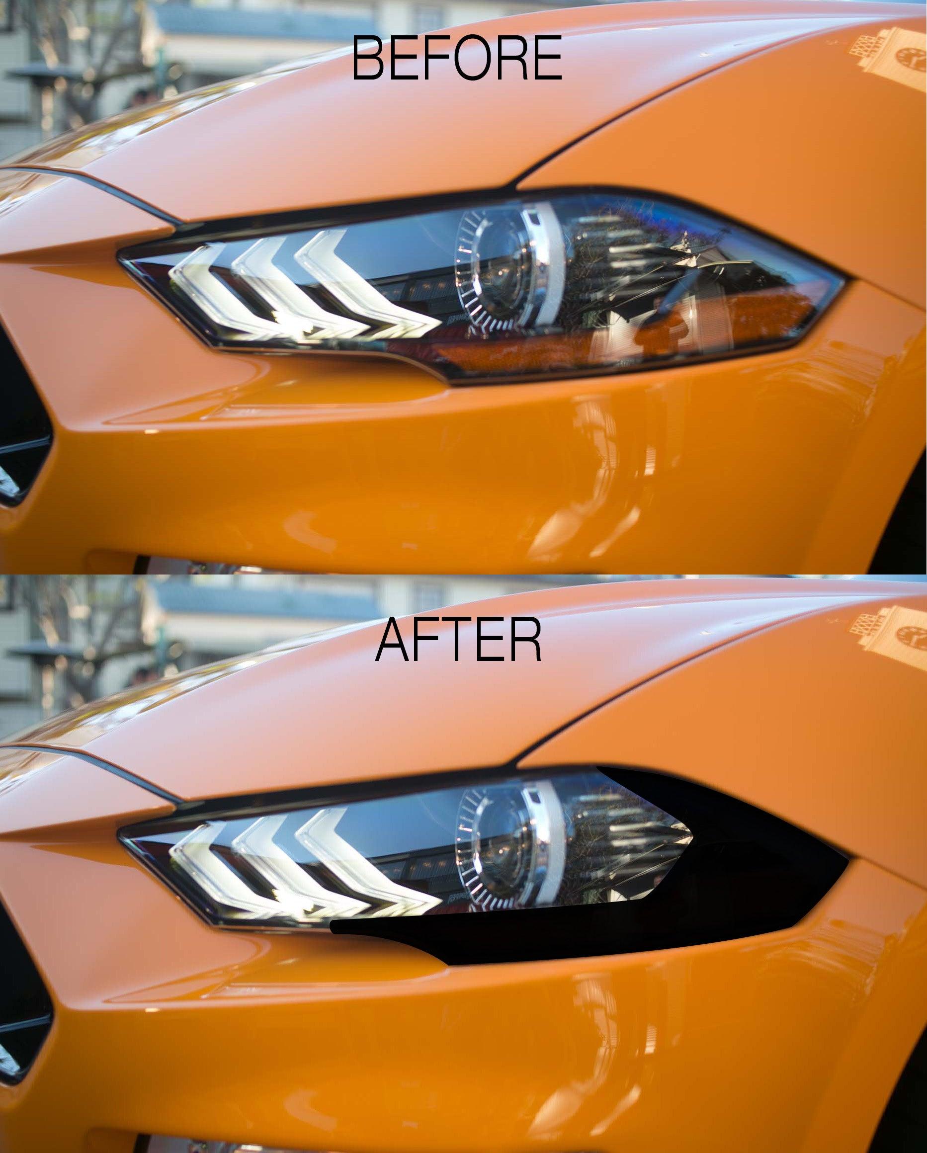 Anchor Room Headlight Amber Corner Vinyl Lens Tint - Black Out (2018-2023 Mustang) - 18FM_HAC_G