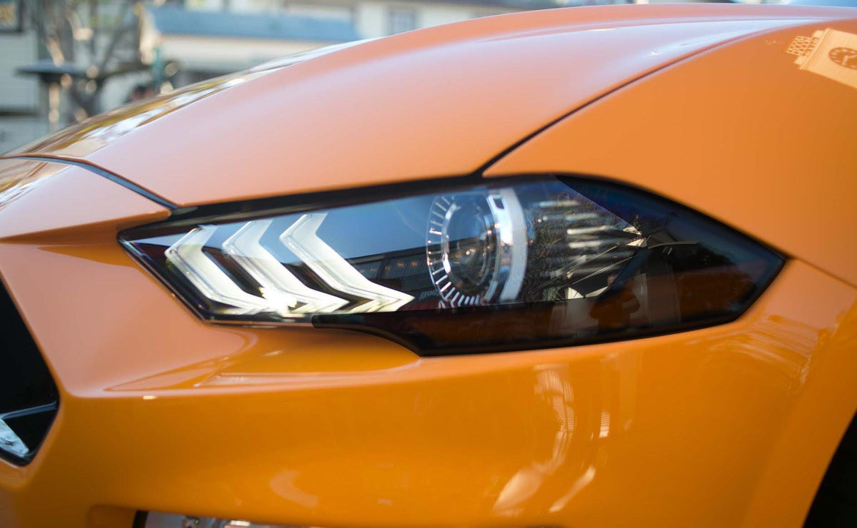 Anchor Room Headlight Amber Corner Vinyl Lens Tint (2018-2023 Mustang) - 18FM_HAC_T