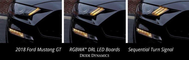 Diode Dynamics DD2245 2018+ Mustang Multicolor DRL LED Boards (Multicolor and White)