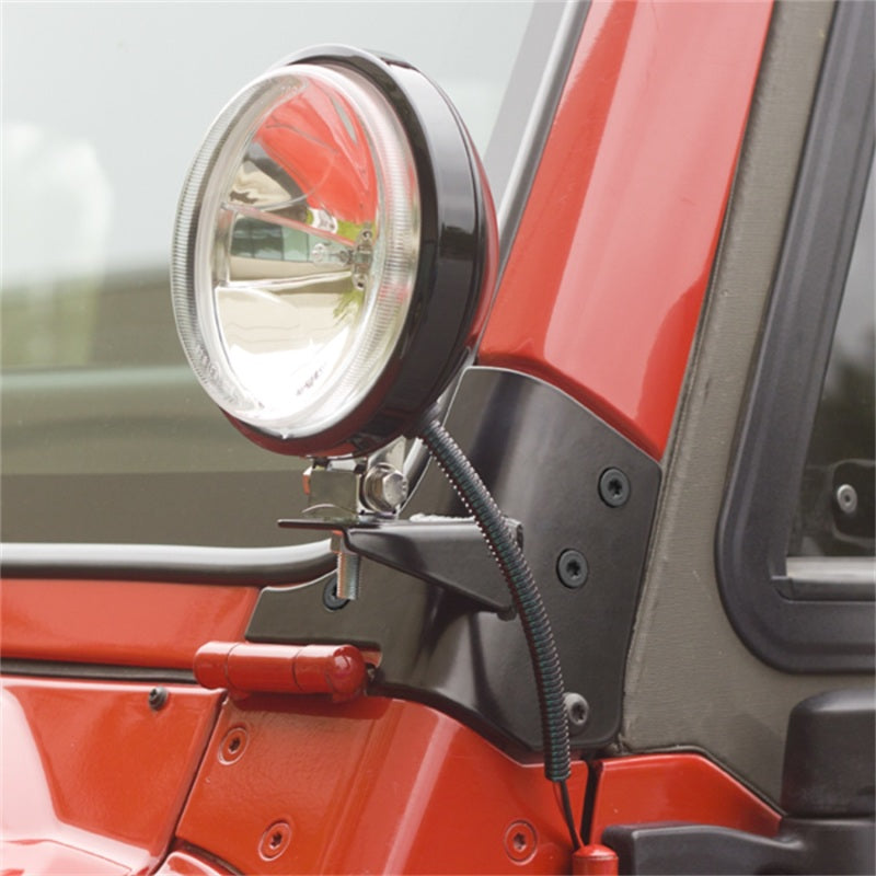 Rugged Ridge Light Mount Bracket Kit Windshield; 97-06 Jeep Wrangler Tj - 11027.02