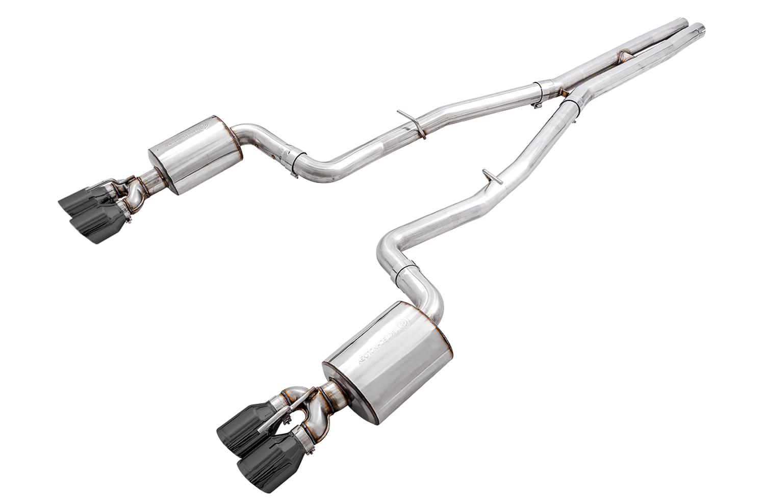 AWE 3020-43082 AWE Touring Edition Exhaust - Non-Resonated, Black Quad Tips (2015-2020 Dodge Challenger 6.4L / 6.2L SC)