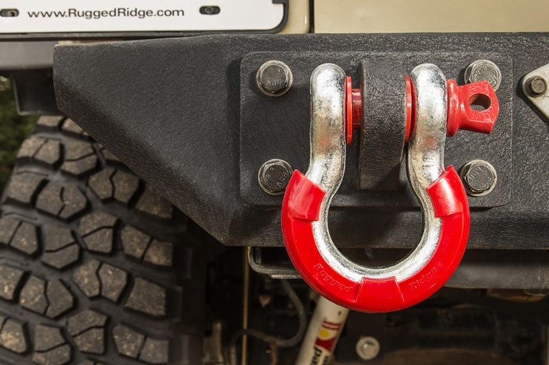 Rugged Ridge D-Ring Shackle Isolator Kit Red Pair 3/4 Inch - 11235.31