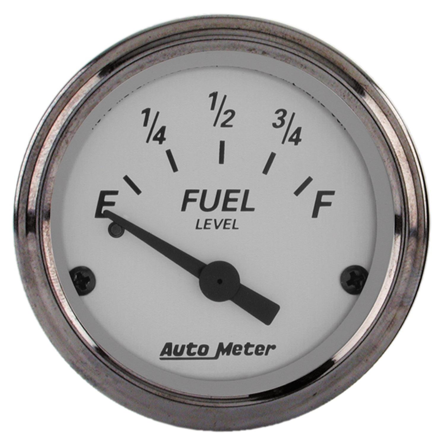 Auto Meter 2-1/16" FUEL LEVEL, 0-90 Ω, GM, SILVER - 1904