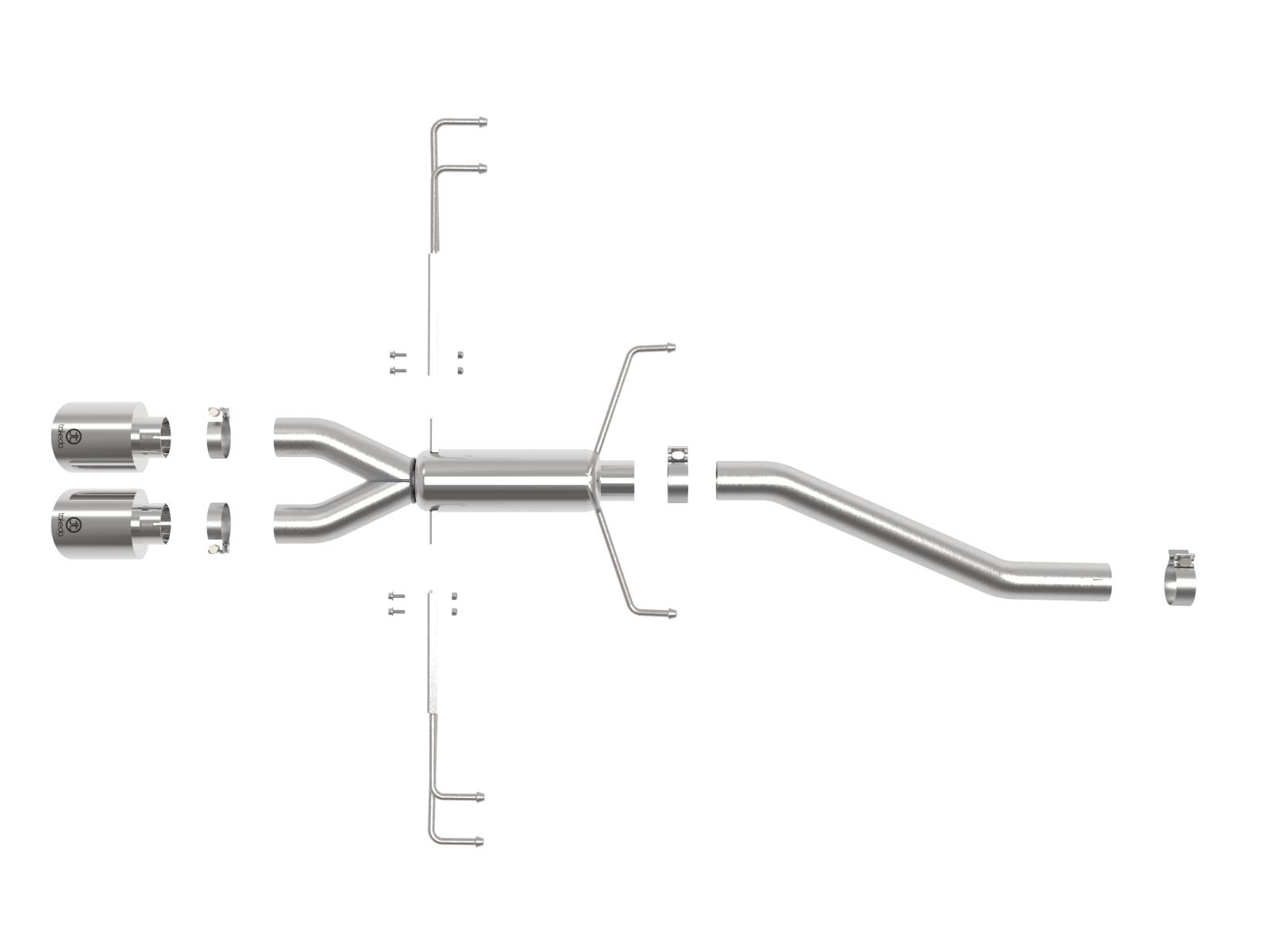 AFE Axle-Back Exhaust System (2017-2019 Honda Civic Type R L4-2.0L (t)) - 49-36626-P