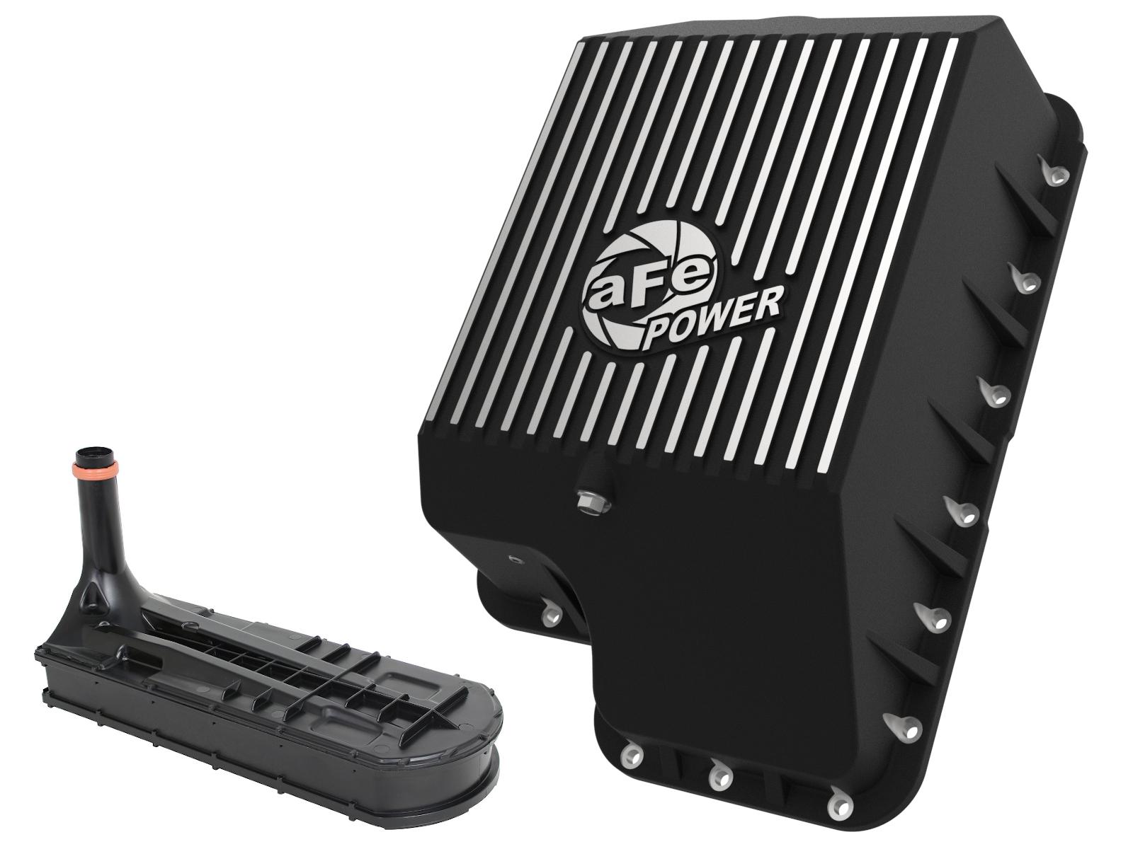 aFe POWER Transmission Pan Black w/ Machined Fins - 46-70122-1