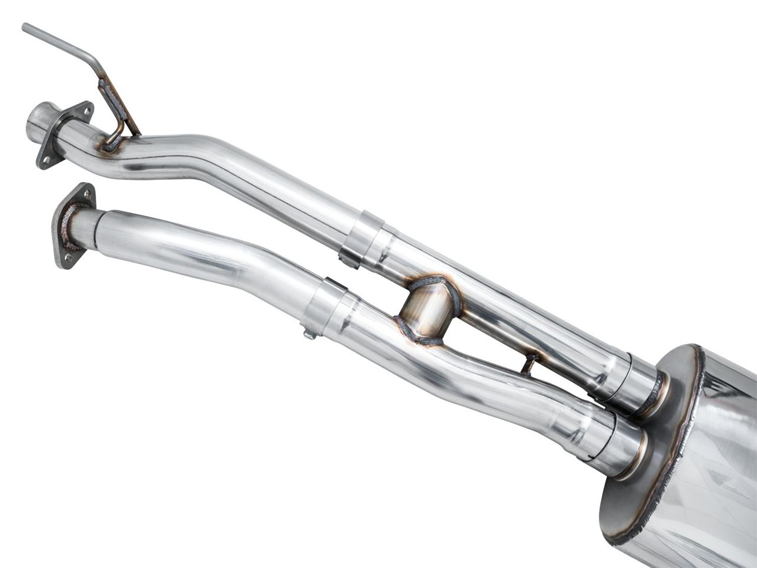 AWE 0FG Exhaust w/ Bashgaurd - Dual Diamond Black Tips (2016-2023 Tacoma 3.5L) - 3015-33826