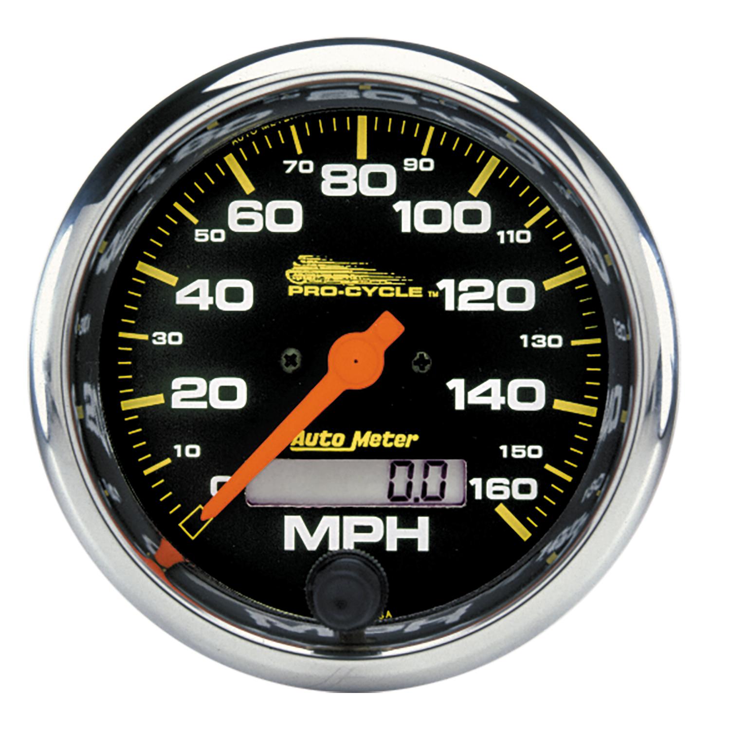 Auto Meter 3-3/4" SPEEDOMETER, 0-160 MPH, BLACK, PRO-CYCLE - 19354