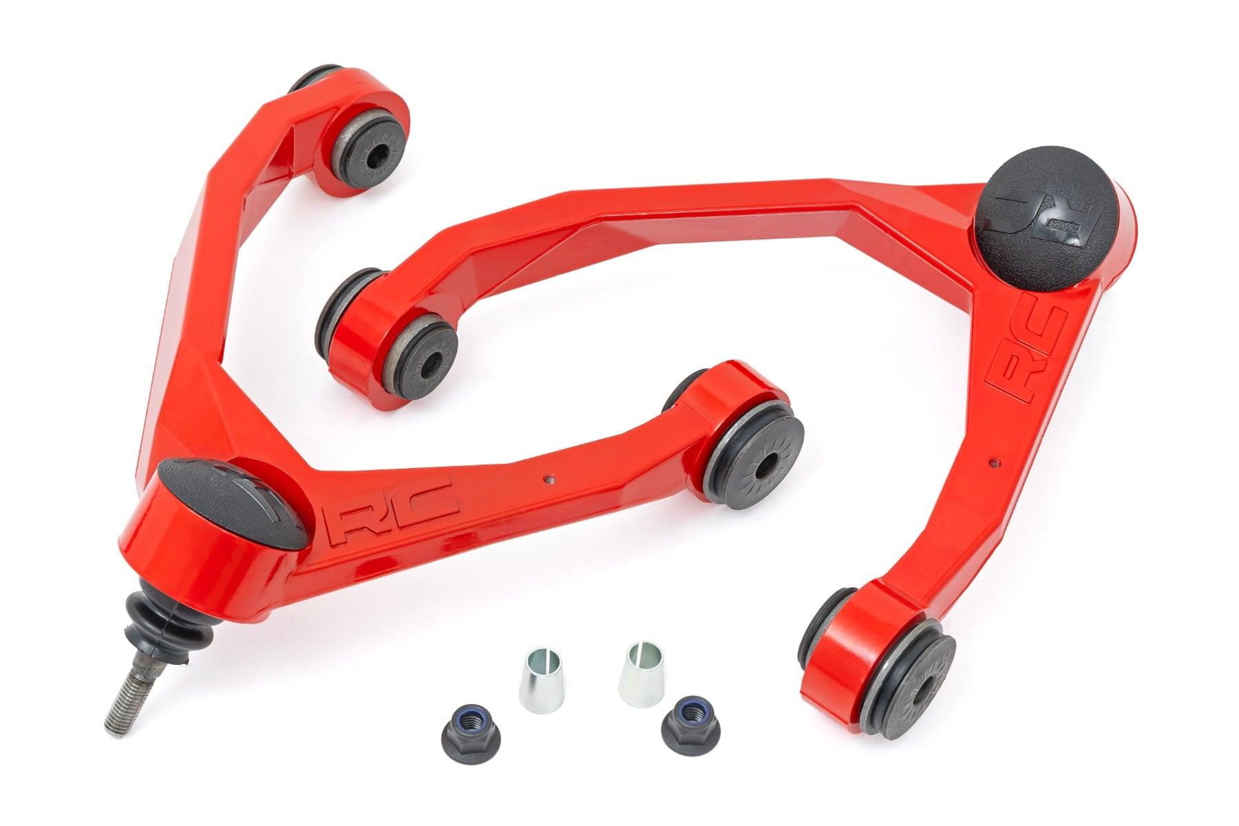 Rough Country Red Forged Upper Control Arms 2.5-3.5 Inch Lift Silverado/Sierra 1500 Truck & SUV (07-18 & Classic) (2007-2018 Sierra 1500, Tahoe, Suburban 1500, Silverado 1500, Yukon, Yukon XL 1500, Suburban, Yukon XL) - 19401ARED