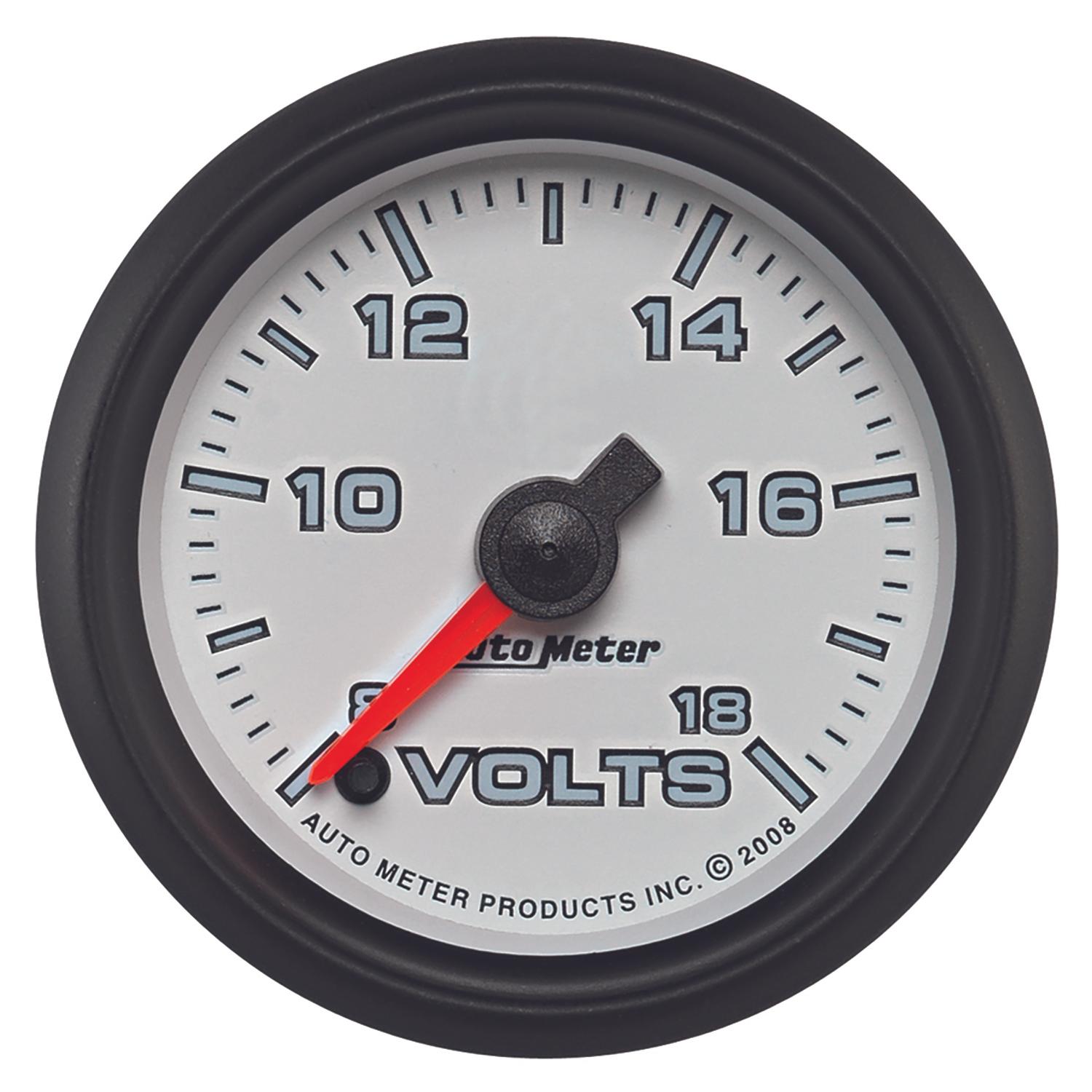 Auto Meter 2-1/16" VOLTMETER, 8-18V, WHITE, PRO-CYCLE - 19592