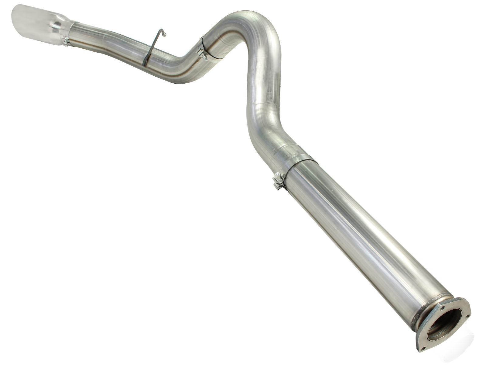AFE Large Bore-HD 5 IN 409 Stainless Steel DPF-Back Exhaust System w/Polished Tip - 49-43055-P