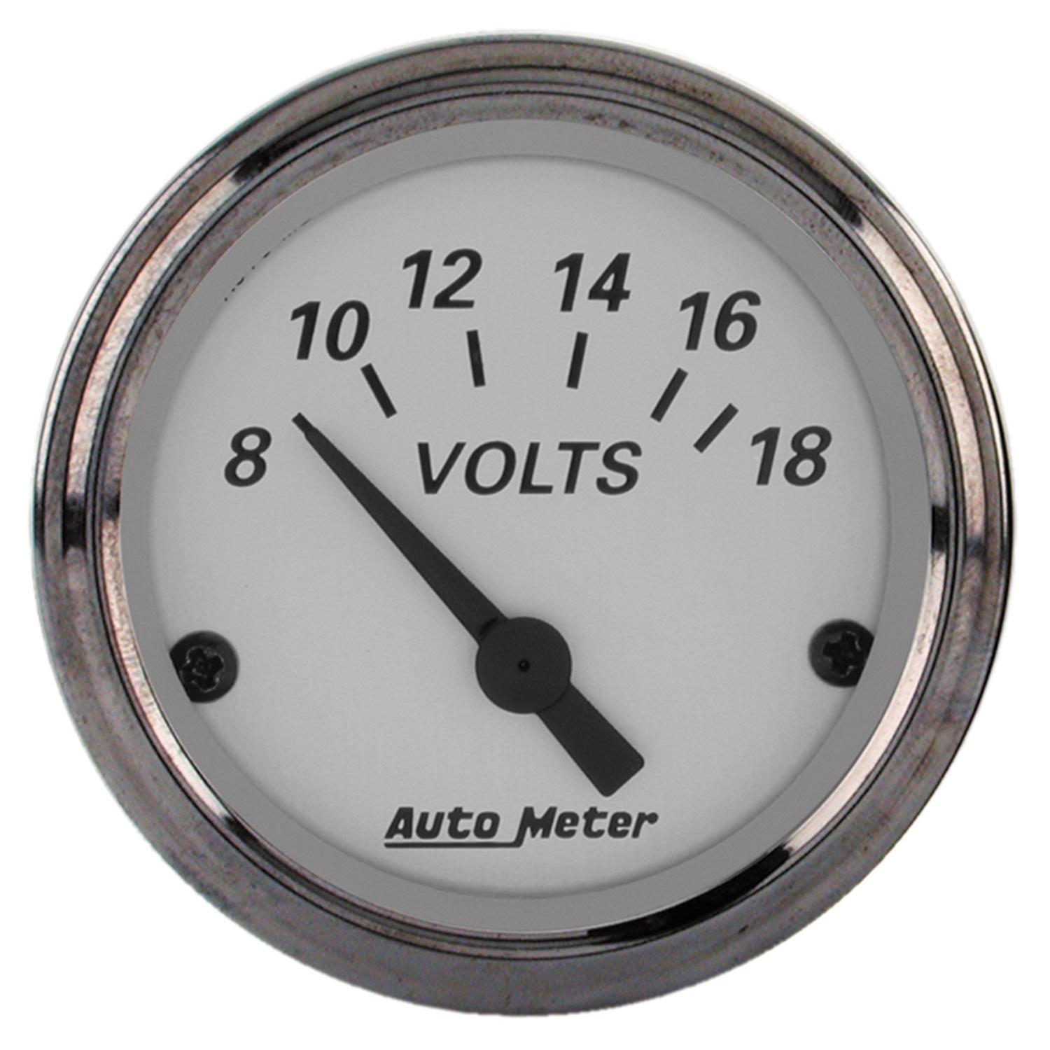 Auto Meter 2-1/16" VOLTMETER, 8-18V, AMERICAN PLATINUM - 1992