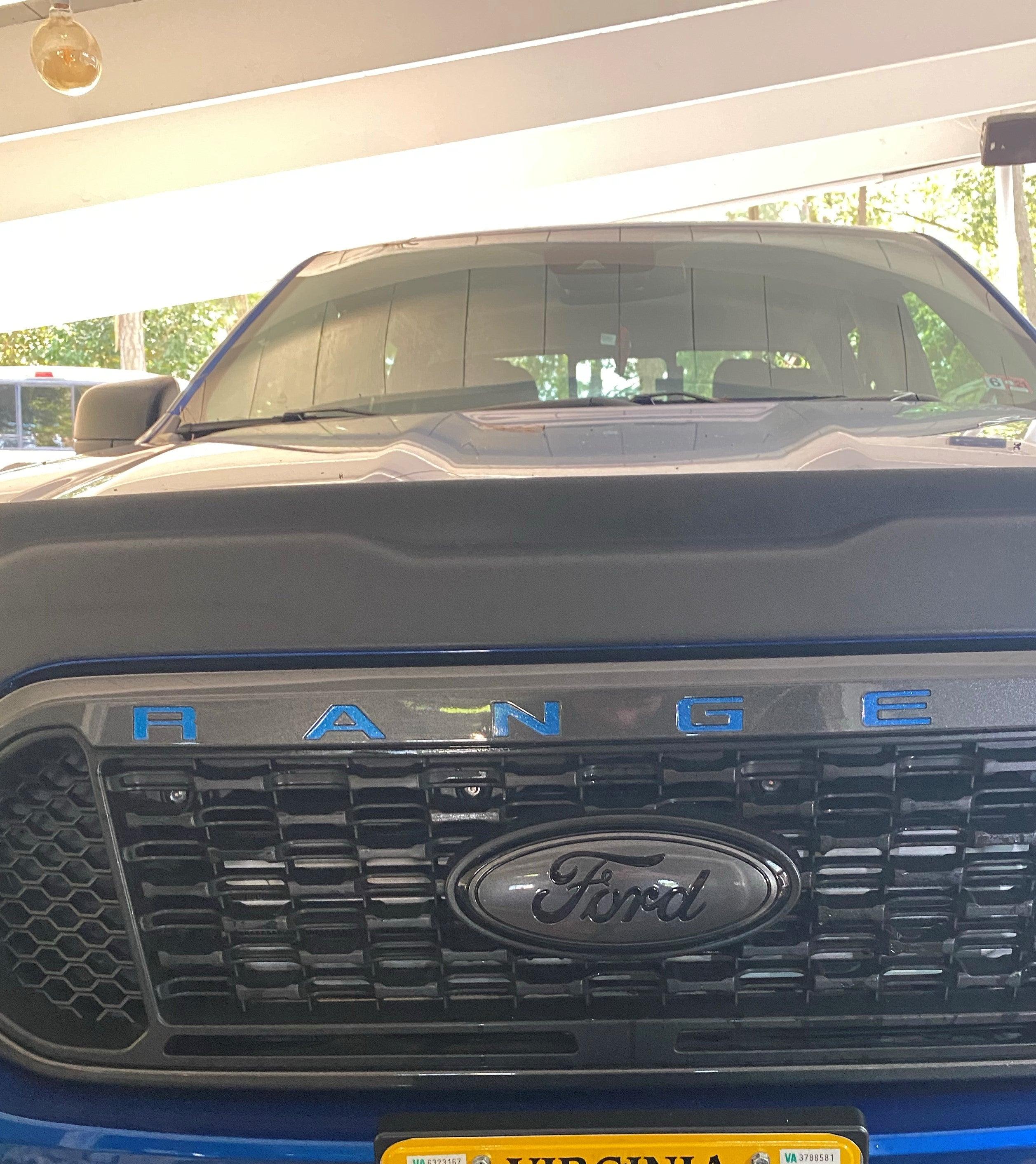 Anchor Room Front Grille Letter Vinyl Inserts (2019-2023 Ranger) - Competition Orange - 19FA_FGL_CO