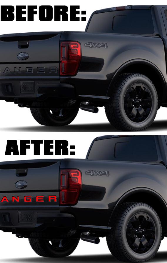 Anchor Room Tailgate Letter Vinyl Inserts (2019-2023 Ranger) - Blue - 19FA_TGL_B