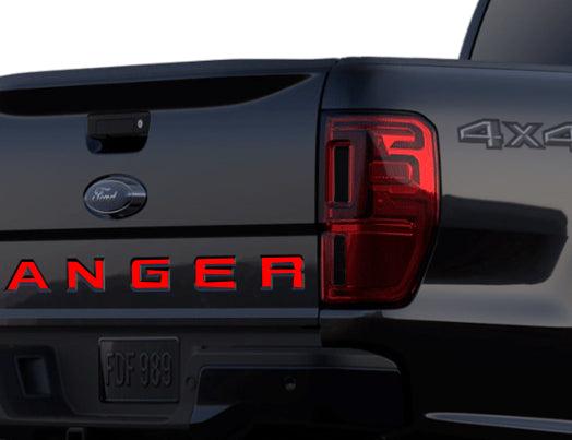 Anchor Room Tailgate Letter Vinyl Inserts (2019-2023 Ranger) - Red  - 19FA_TGL_R