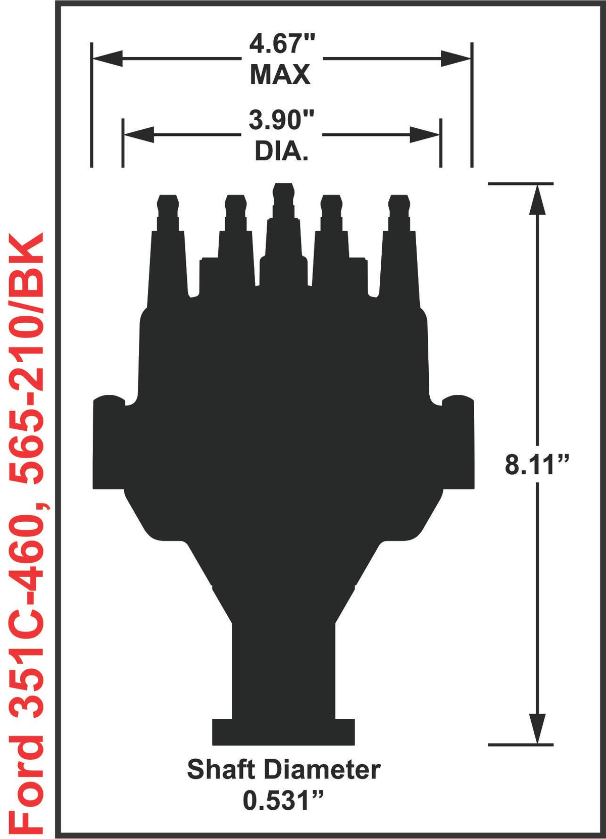 Holley Efi 565-210 Dist., Dual Sync, Ford 351C - 460