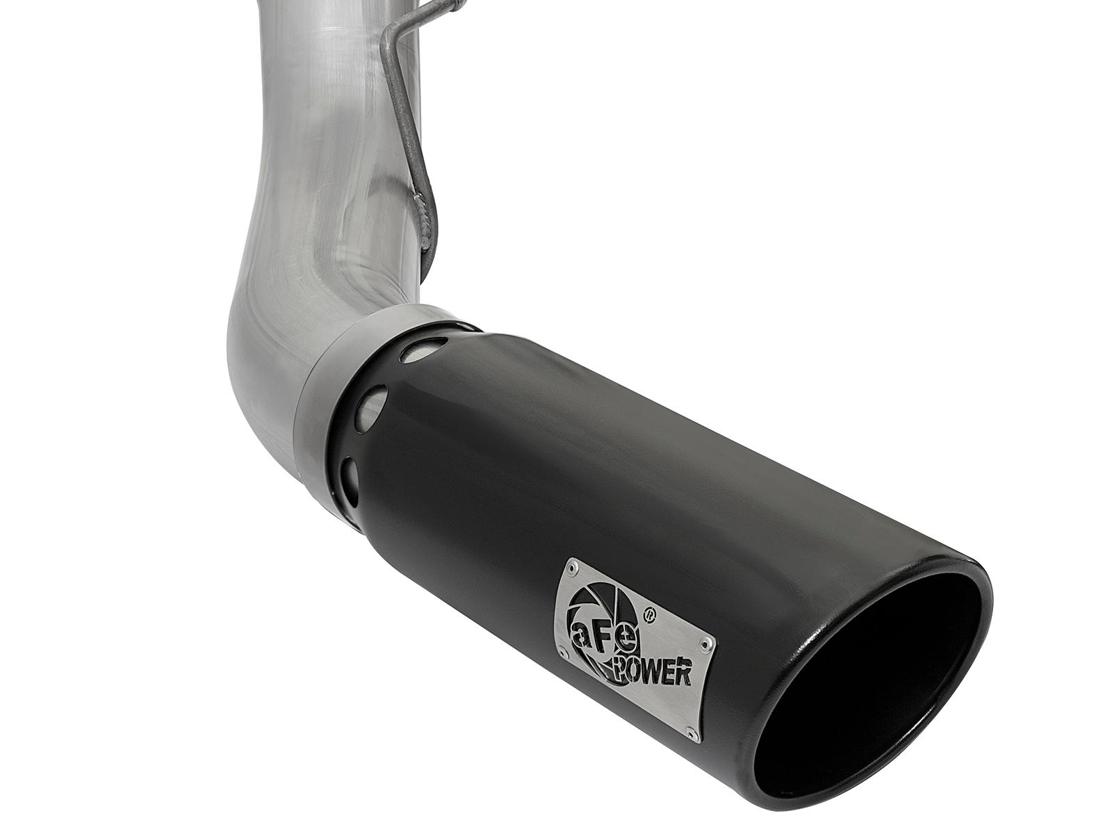 AFE ATLAS 5 IN Aluminized Steel DPF-Back Exhaust System w/Black Tip (2017-2021 F-250 Super Duty, F-350 Super Duty) - 49-03090-B