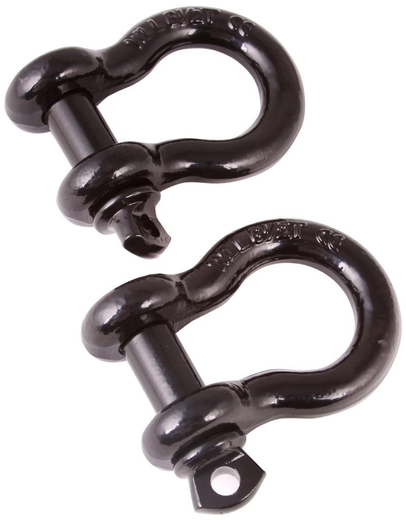Rugged Ridge D-Ring Shackle Kit 3/4 Inch Black Steel Pair - 11235.04