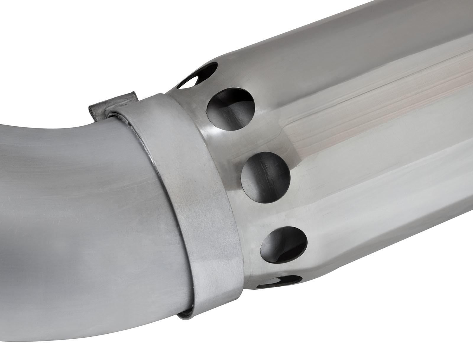 AFE Large Bore-HD 5 IN 409 Stainless Steel DPF-Back Exhaust System w/Polished Tip (2016-2016 Silverado 2500 HD, Silverado 3500 HD, Sierra 2500 HD, Sierra 3500 HD) - 49-44081-P