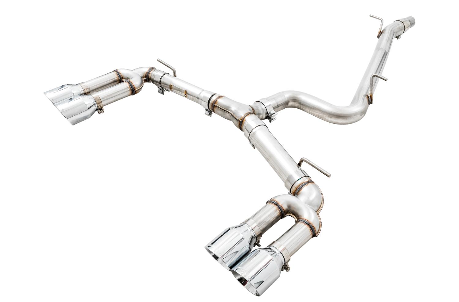 AWE Track Edition Exhaust for Audi 8V S3 - Chrome Silver Tips, 102mm - 3015-42142