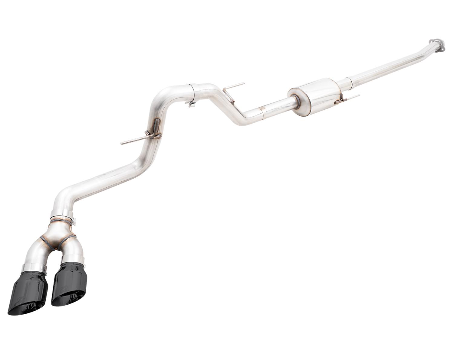 AWE 0FG 3" Dual Side Exit Catback Exhaust - 4.5" Diamond Silver Tips 2021-2025 F-150 2.7L / 3.5L / 5.0L) - 3015-23059