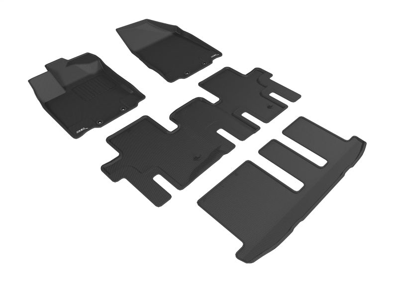 3D MAXpider 2013-2020 Infiniti QX60/JX Kagu 1st & 2nd & 3rd Row Floormats - Black