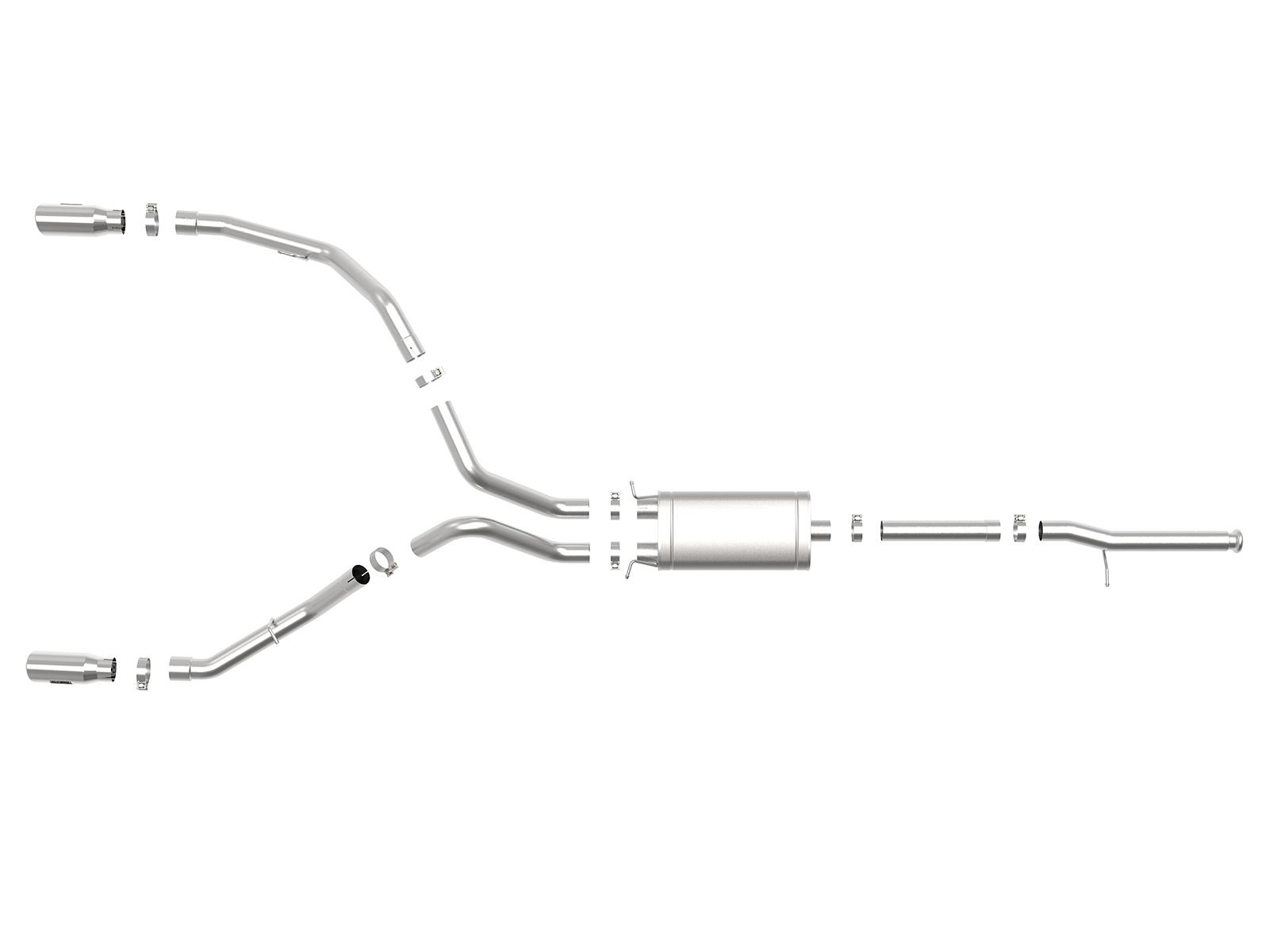 AFE Cat-Back Exhaust System (2009-2018 GM 1500 V6-4.3/V8-4.8/5.3L) - 49-44111-P