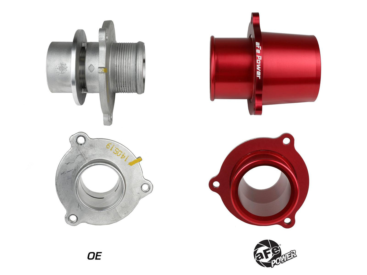 AFE BladeRunner Turbo Muffler Delete for OE Charge Pipe Red (2015-2021 A3 Quattro, A3, S3, Golf R, GTI, Jetta) - 46-20416-R