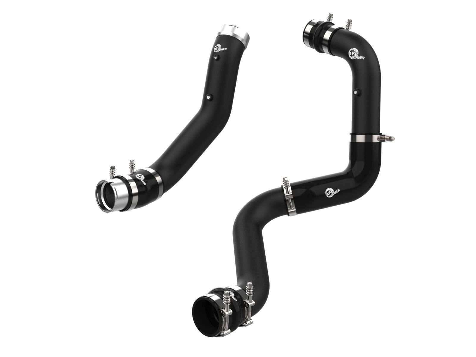 AFE BladeRunner Aluminum Hot and Cold Charge Pipe Kit Black (2020-2021 Silverado 2500 HD, Silverado 3500 HD, Sierra 2500 HD, Sierra 3500 HD) - 46-20444-B