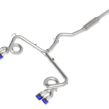 AFE Takeda 3 IN to 2-1/4 IN 304 Stainless Steel Cat-Back Exhaust w/ Blue Flame Tip (2015-2021 WRX , WRX STI) - 49-36810-L