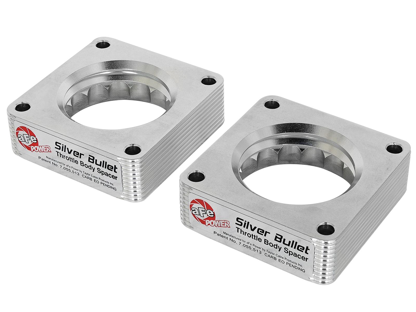 AFE Silver Bullet Throttle Body Spacer Kit (Pair) (2008-2020 370Z, 370Z, Q50, Q60, G37) - 46-36007