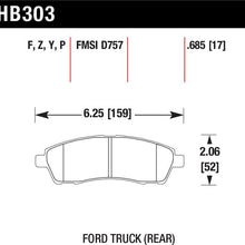 Hawk Street Brake Pads (2000-2005 Excursion,1999-2004 F-250 Super Duty,1999-2004 F-350 Super Duty) - HB303F.685