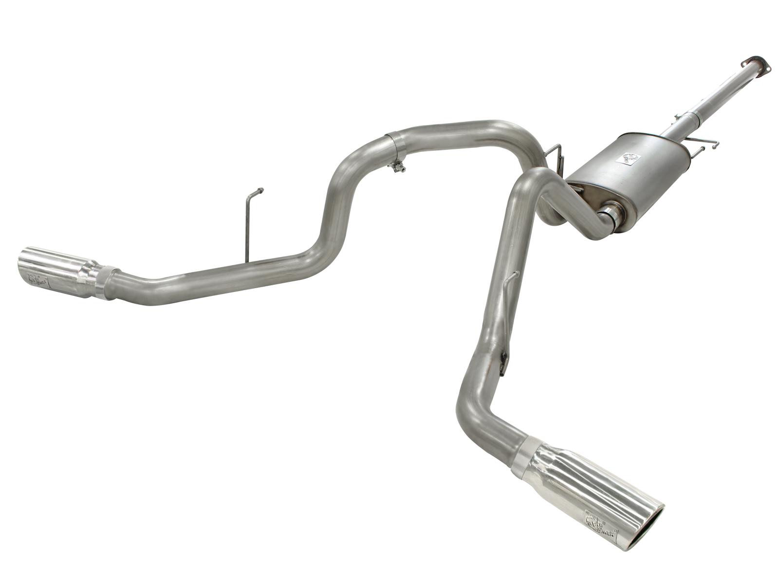 AFE MACH Force-Xp 3 IN 409 Stainless Steel Cat-Back Exhaust System w/Polished Tip (2011-2014 F-150) - 49-43056-P