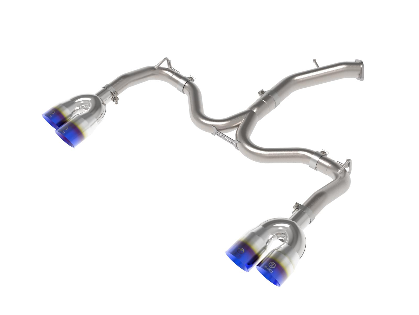 AFE Takeda 3 IN to 2-1/2 IN 304 Stainless Steel Axle-Back Exhaust w/ Blue Flame Ti (2022-2024 Forte GT) - 49-37039-L