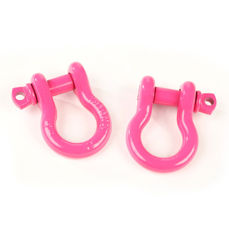 Rugged Ridge D-Ring Shackle Kit 3/4 Inch Pink Steel Pair - 11235.09