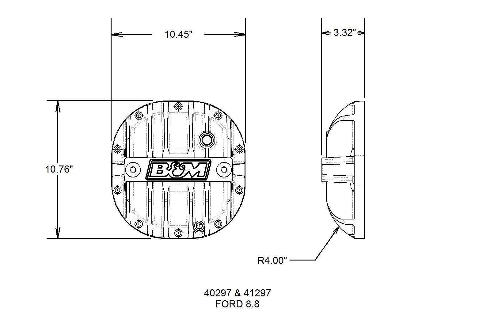 B&M 40297 Diff Cover Ford 8.8"