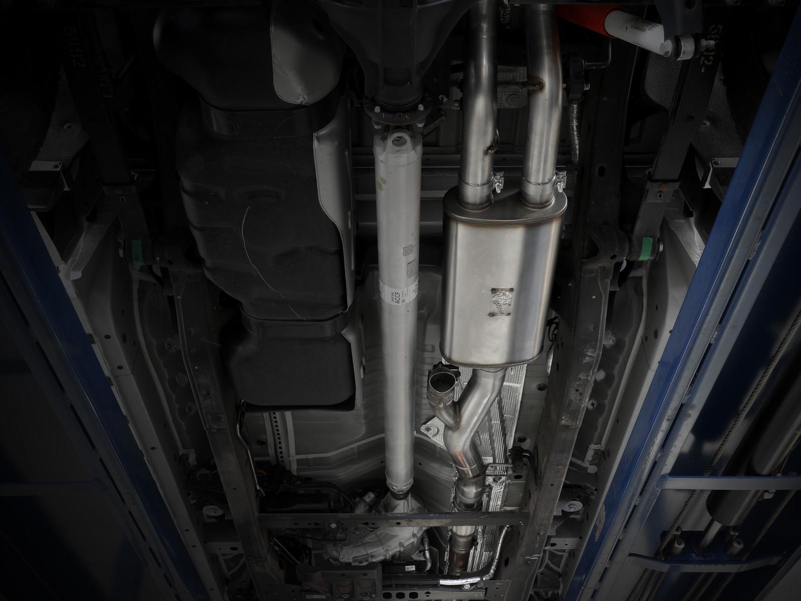 aFe XV 4" to Dual 3" 304 Stainless Steel Cat-Back Exhaust System w/ Cut Out (2019-2022 GM Silverado / Sierra 1500 V8-6.2L)- 49-34140