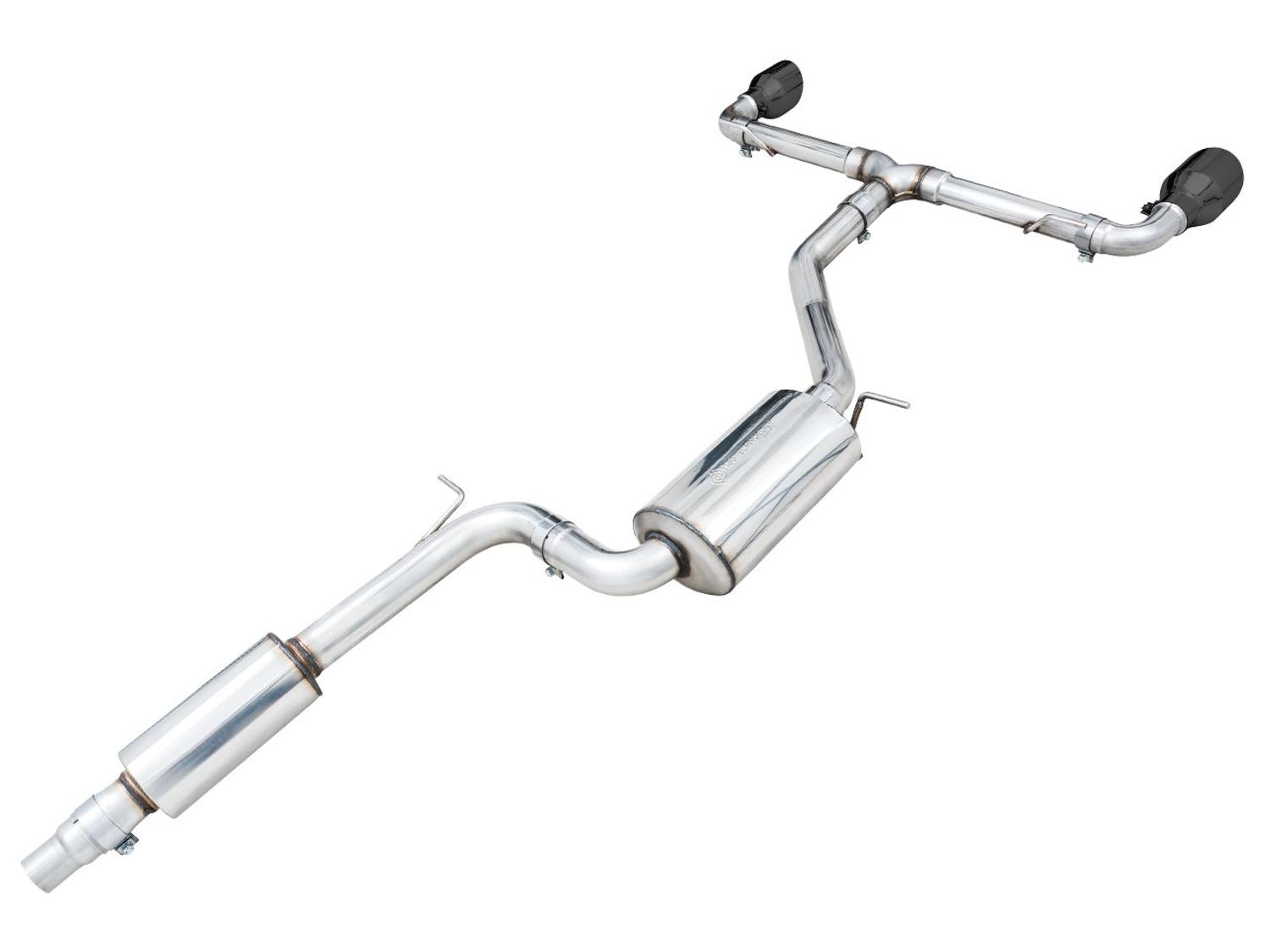 AWE Touring Edition Catback Exhaust - Diamond Black Tips (2022-2023 Volkswagen MK8 GTI) - 3015-33658
