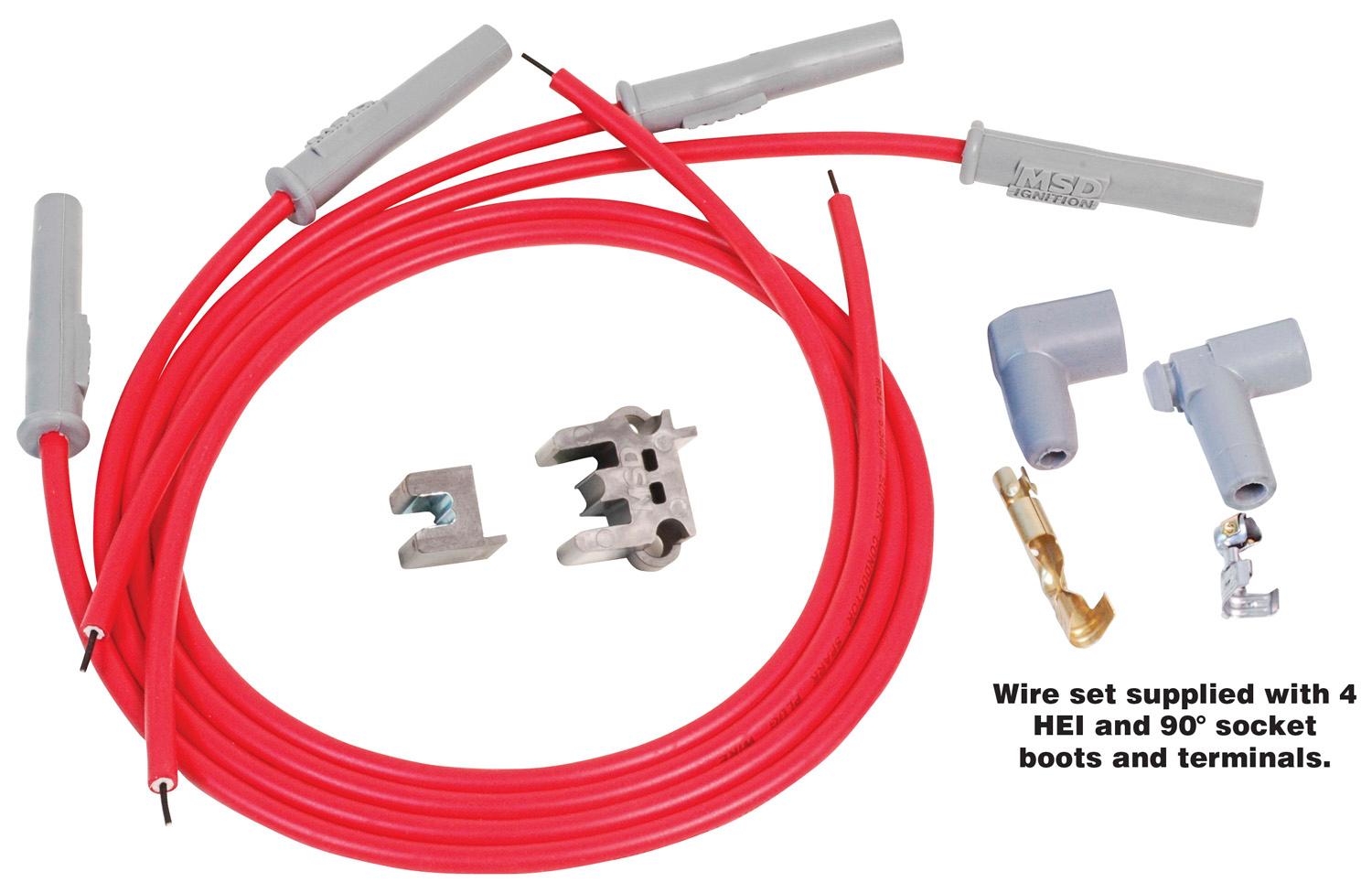 Super Conductor Spark Plug Wire Set 4 Cyl Multi-Angle Plug, Socket/HEI.  - 31159