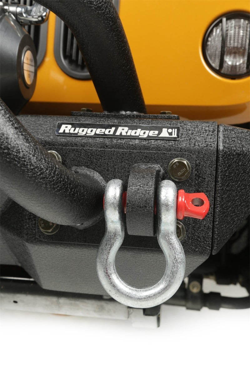 Rugged Ridge D-Ring Shackle Kit 3/4 Inch Silver With Red Pin Steel Pair - 11235.01