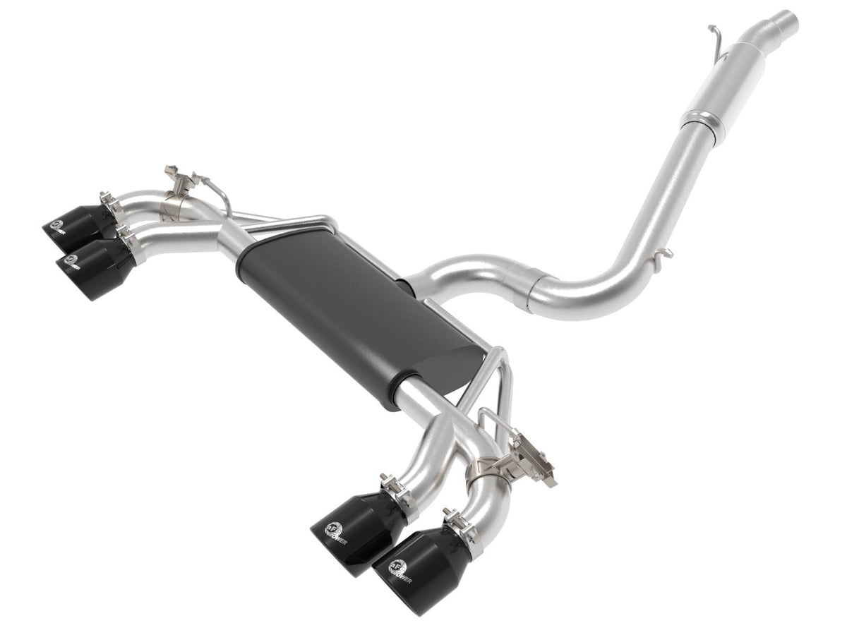AFE MACH Force-Xp 3 IN to 2-1/2 IN Stainless Steel Cat-Back Exhaust System Black (2015-2019 Golf R) - 49-36430-B
