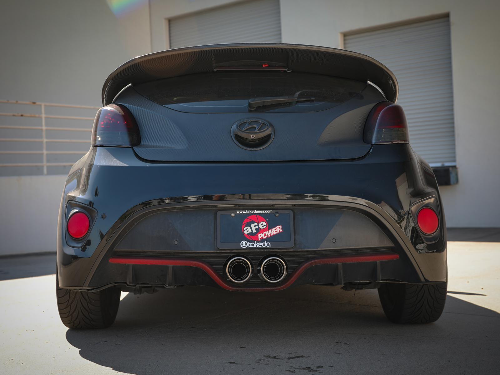 AFE Takeda Cat-Back Exhaust System w/ Dual Rear-Exit Polished Tip (2013-2017 Veloster) - 49-37018-P