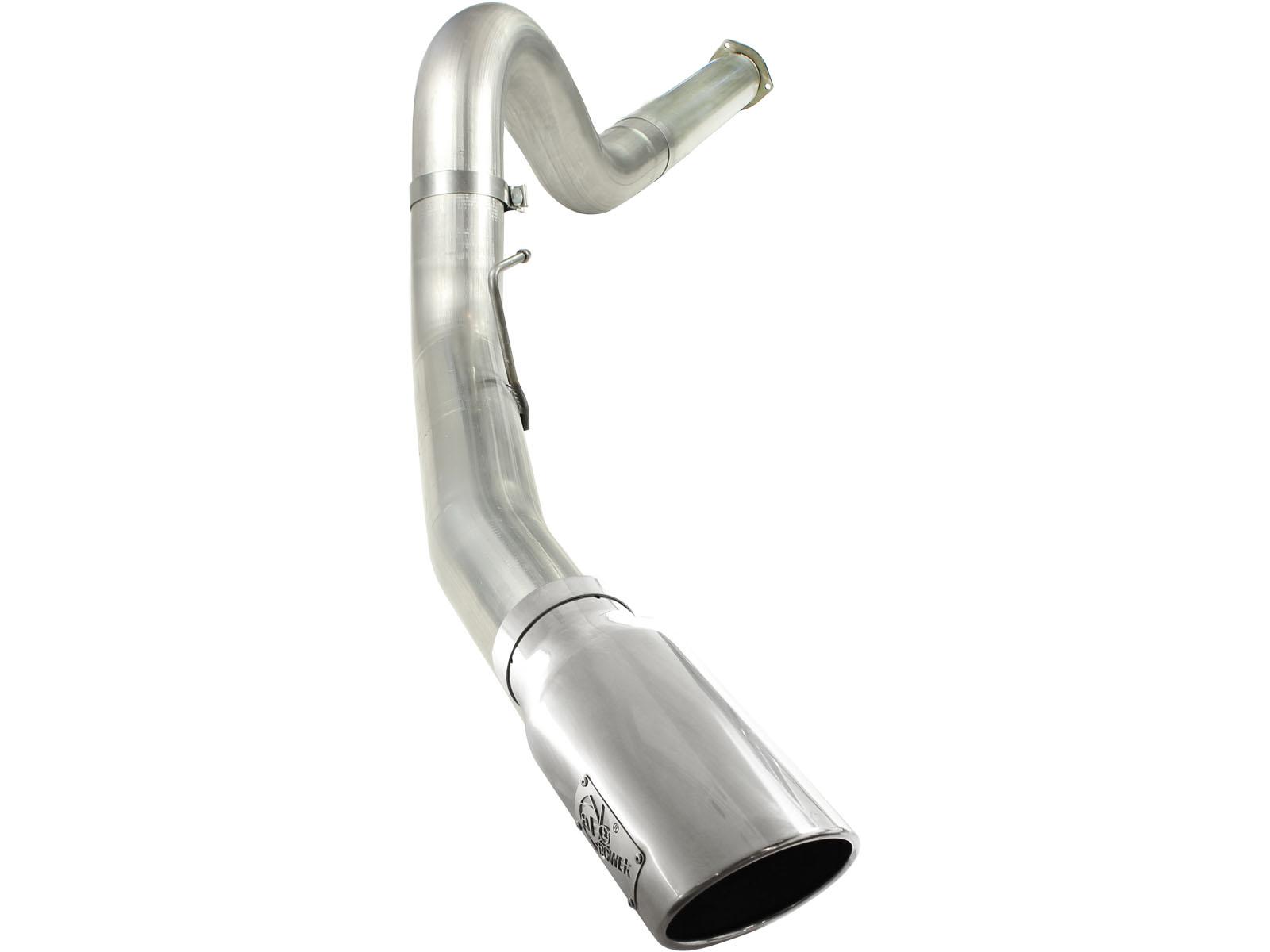 AFE Large Bore-HD 5 IN 409 Stainless Steel DPF-Back Exhaust System w/Polished Tip - 49-43055-P