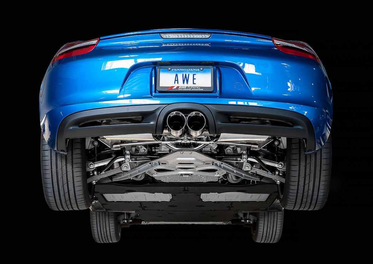 AWE Tuning Porsche 981 Performance Exhaust System - w/Chrome Silver Tips - 3010-32020