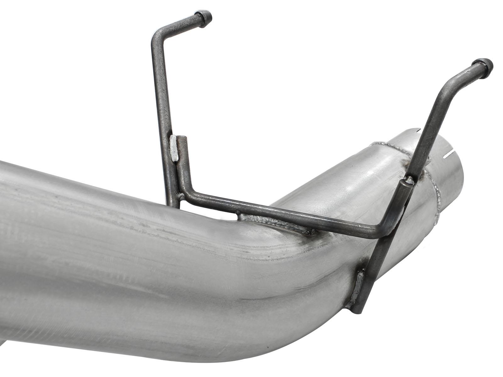 AFE Large Bore-HD 5 IN 409 Stainless Steel DPF-Back Exhaust System w/Polished Tip (2013-2018 2500, 2500, 3500, 3500) - 49-42039-P