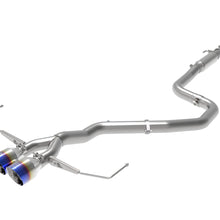 AFE Takeda 3 IN to 2-1/2 IN 304 Stainless Steel Cat-Back Exhaust w/ Blue Flame Tip (Hyundai Veloster 19-20 L4-1.6L (t)) - 49-37011-L