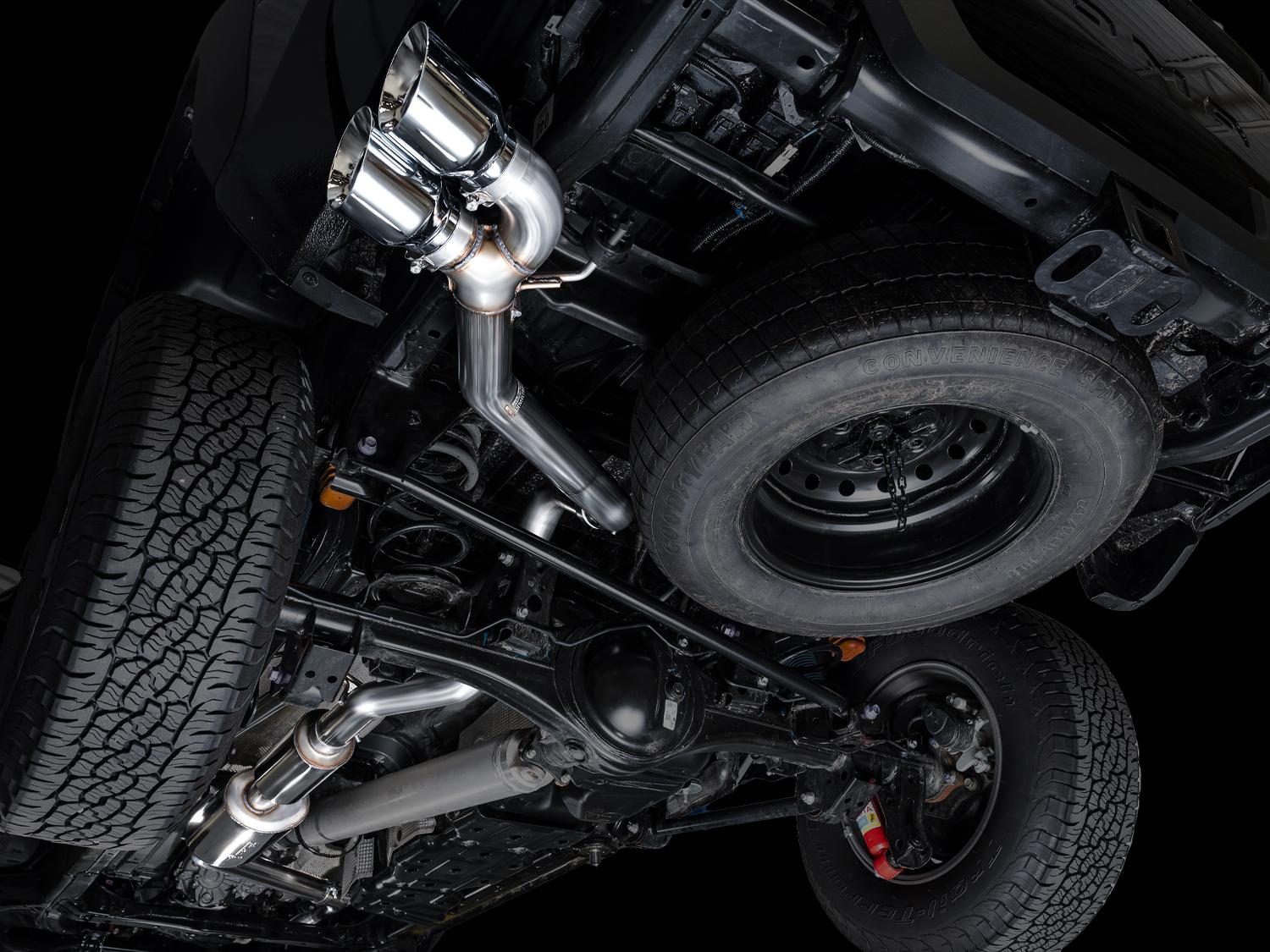 AWE 0FG Exhaust - Dual Chrome Silver Tips (2024+ Toyota Tacoma 2.4T) - 3015-32254