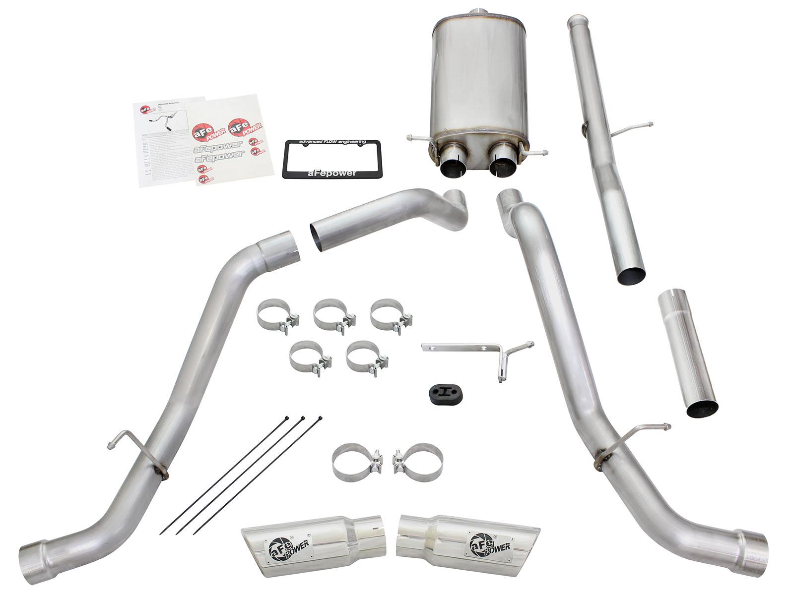 AFE MACH Force-Xp 3 IN 409 Stainless Steel Cat-Back Exhaust System w/Polished Tip - 49-44057-P