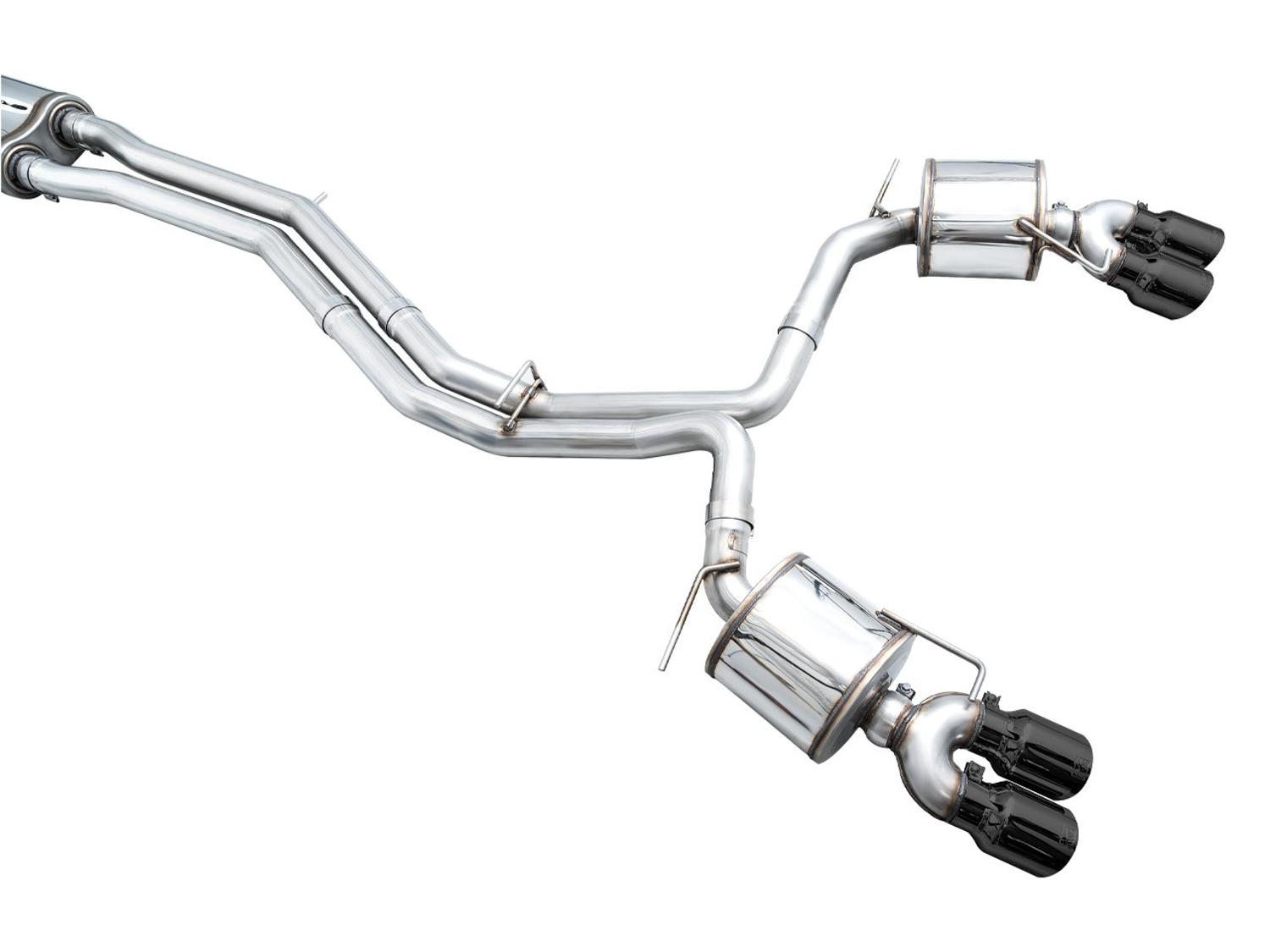 AWE Touring Edition for Audi C8 S6/S7 - Diamond Black Tips - 3015-43107