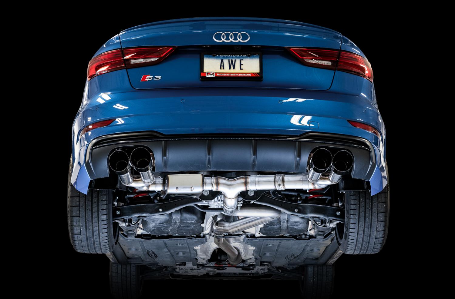 AWE SwitchPath™ Exhaust for Audi 8V S3 - Diamond Black Tips, 102mm - 3025-43072